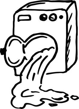 Broken washer . vector illustration in doodle style Stock Illustration