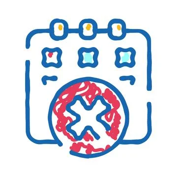 Broken washing machine doodle showing malfunction error Stock Illustration