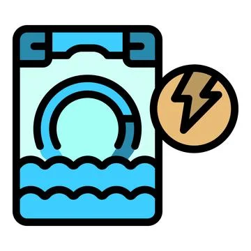 Broken washing machine icon vector flat Illustrazione stock