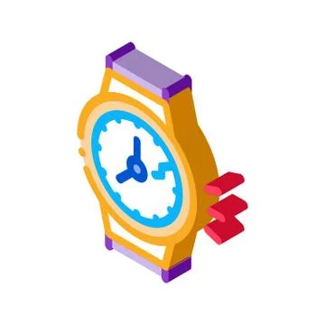 Broken watch isometric icon vector illustration Stock Illustration