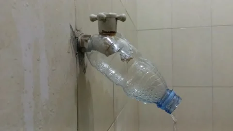 Broken water faucet Stock Footage 202133752