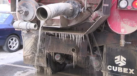 Broken water main flooding steam sinkhole in severe cold weather in Toronto 2015 Stock Footage 47017576