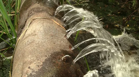 Broken water pipe Stock Footage 28756265