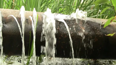Broken water pipe Stock Footage 28774301