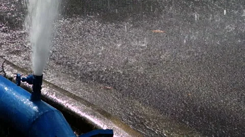 Broken water pipe main supply Stock Footage 49134340