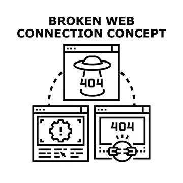 Broken web connection concept showing internet error イラスト素材