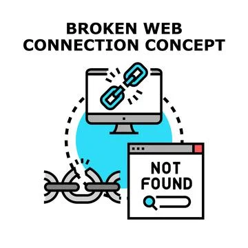 Broken web connection concept showing website not found error イラスト素材