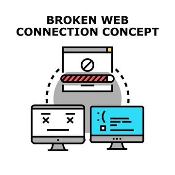 Broken web connection concept system problem イラスト素材
