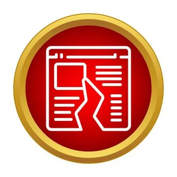 Broken web page browser window error icon 스톡 일러스트
