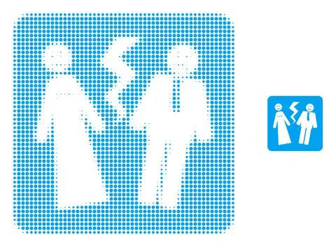 Broken Wedding Halftone Dot Icon Stockillustratie