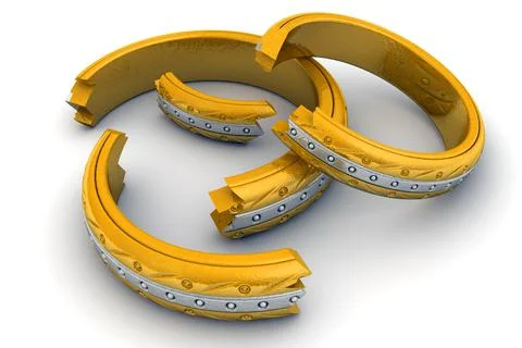 Broken wedding rings Stock Illustration