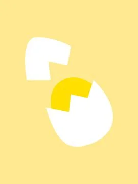 Broken white chicken egg on beige background Illustrazione stock
