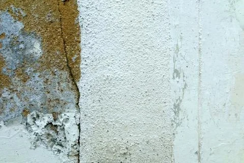 Broken White Concrete Wall Background. Foto stock