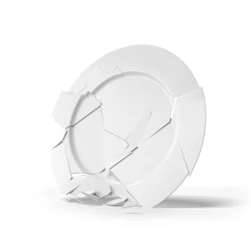 Broken white plate Stock-Illustration