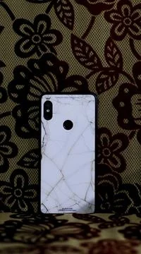 Broken white smartphone Stock Photos