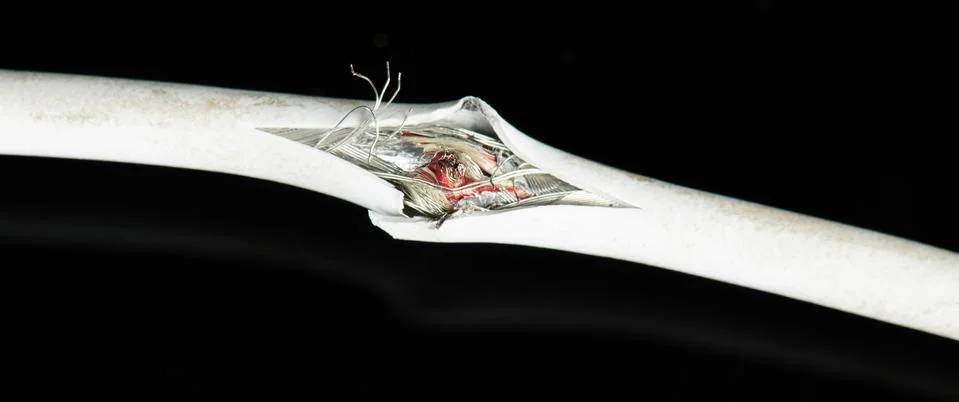 Broken white usb cable Stock Photos