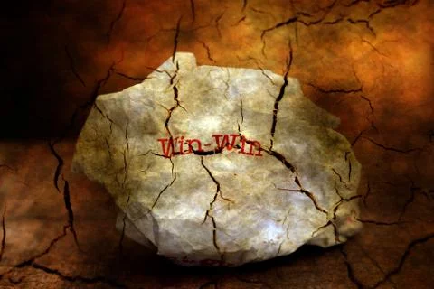 Broken win-win grunge concept Stock Illustration