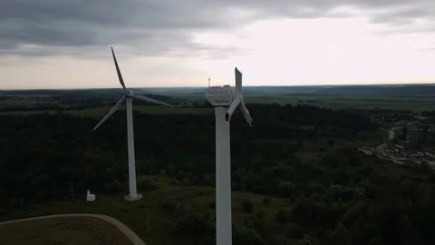 Broken windmill, faulty windmill, windmill without blades Stock Footage 211368746