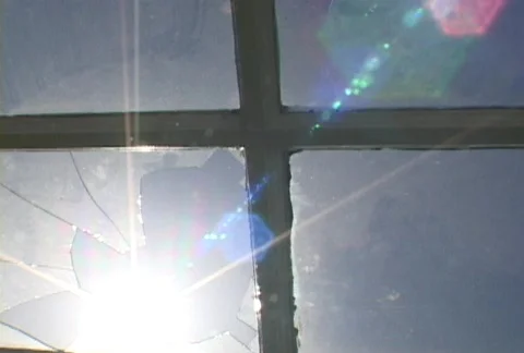 Broken Window and Sun Video stock 398996