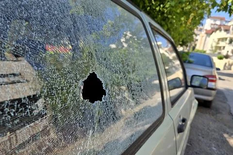 Broken window of a car Stock Photos