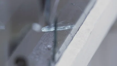 Broken window close up focus rack focus Stock Footage 78255269