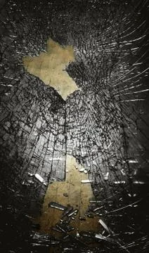 Broken window creatively enhanced Foto stock