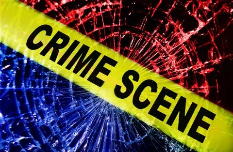 Broken window crime scene Stock Illustration
