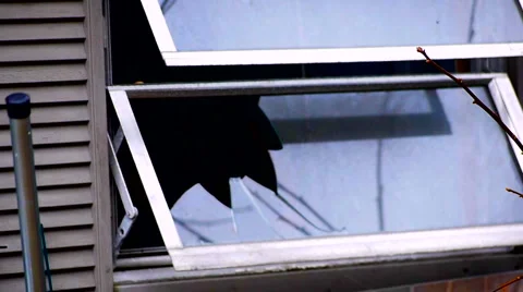 Broken window Vídeo Stock 1099133