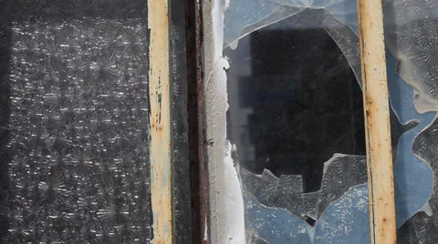 Broken Window Stock Footage 33754565