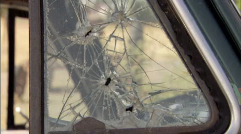 Broken Window Glass 2 Stock Footage 1211486