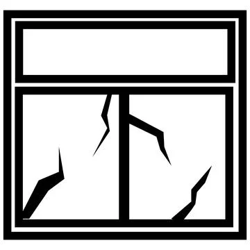 Broken window glass pane icon. Broken window sign. flat style. Ilustración de archivo