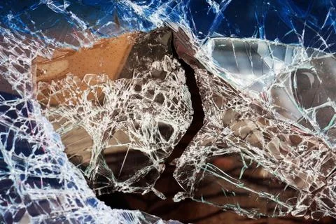 Broken window glass Stock Photos