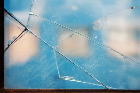 Broken window glass Stock Photos