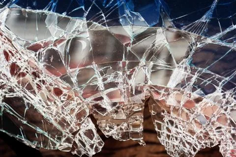 Broken window glass Stock Photos