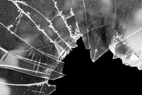 Broken window glass Stock Photos