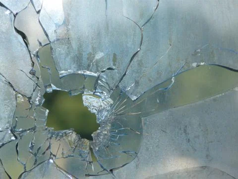 Broken Window Glass Stockfoto's
