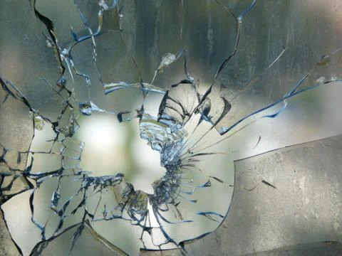 Broken Window Glass Stock Photos
