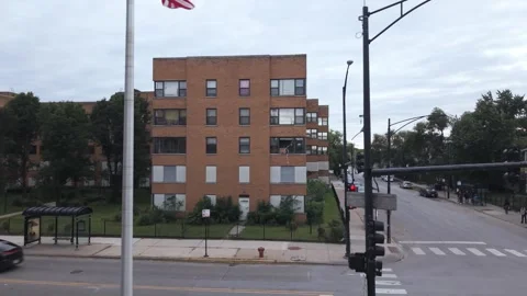 Broken window from an ICE Raid Stock Footage 346191097
