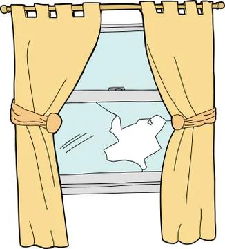 Broken window Stock Illustration