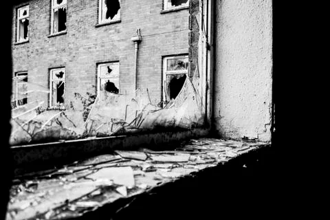 Broken Window Stock Photos