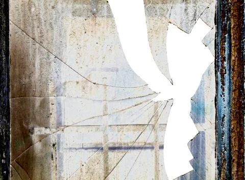 Broken window - shattered Stock Photos