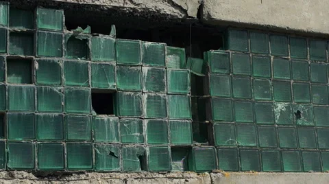 Broken window, the shots through the Windows, old abandoned buildings Video stock 57322944