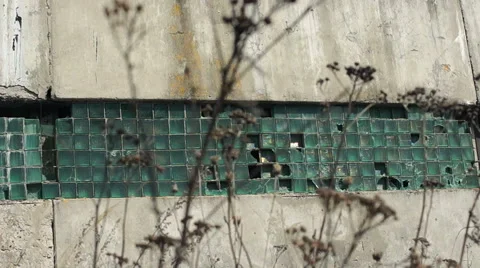 Broken window, the shots through the Windows, old abandoned buildings Video stock 57322972