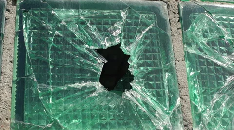 Broken window, the shots through the Windows, old abandoned buildings Video stock 57323015