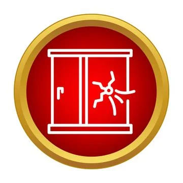 Broken window showing damage, crime, and security concerns Ilustración de archivo