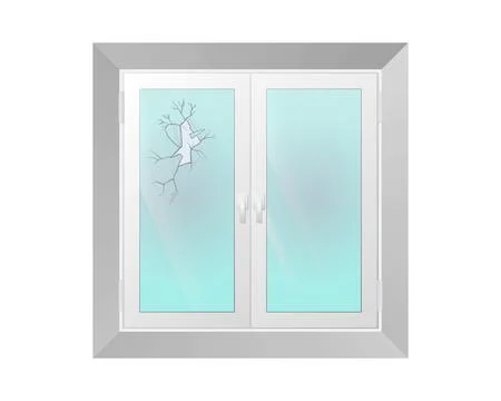 Broken window vector illustration design. Ilustración de archivo