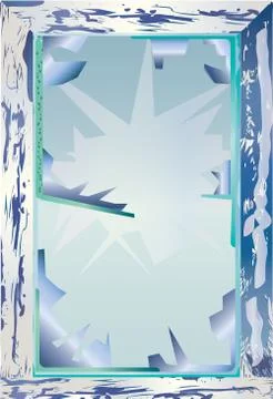 Broken window in winter Stock Illustration