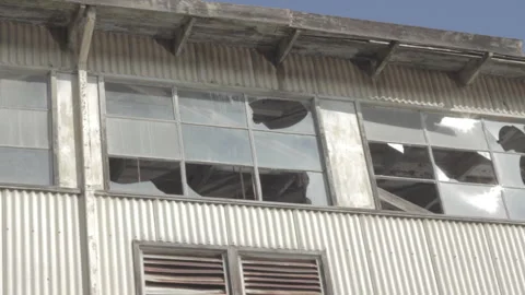 Broken windows on Abandoned Building Stock Footage 252255286