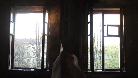 A Broken Windows In An Old Broken House Stock Footage 131016569