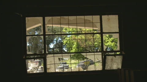 Broken windows zoom back Stock Footage 565397